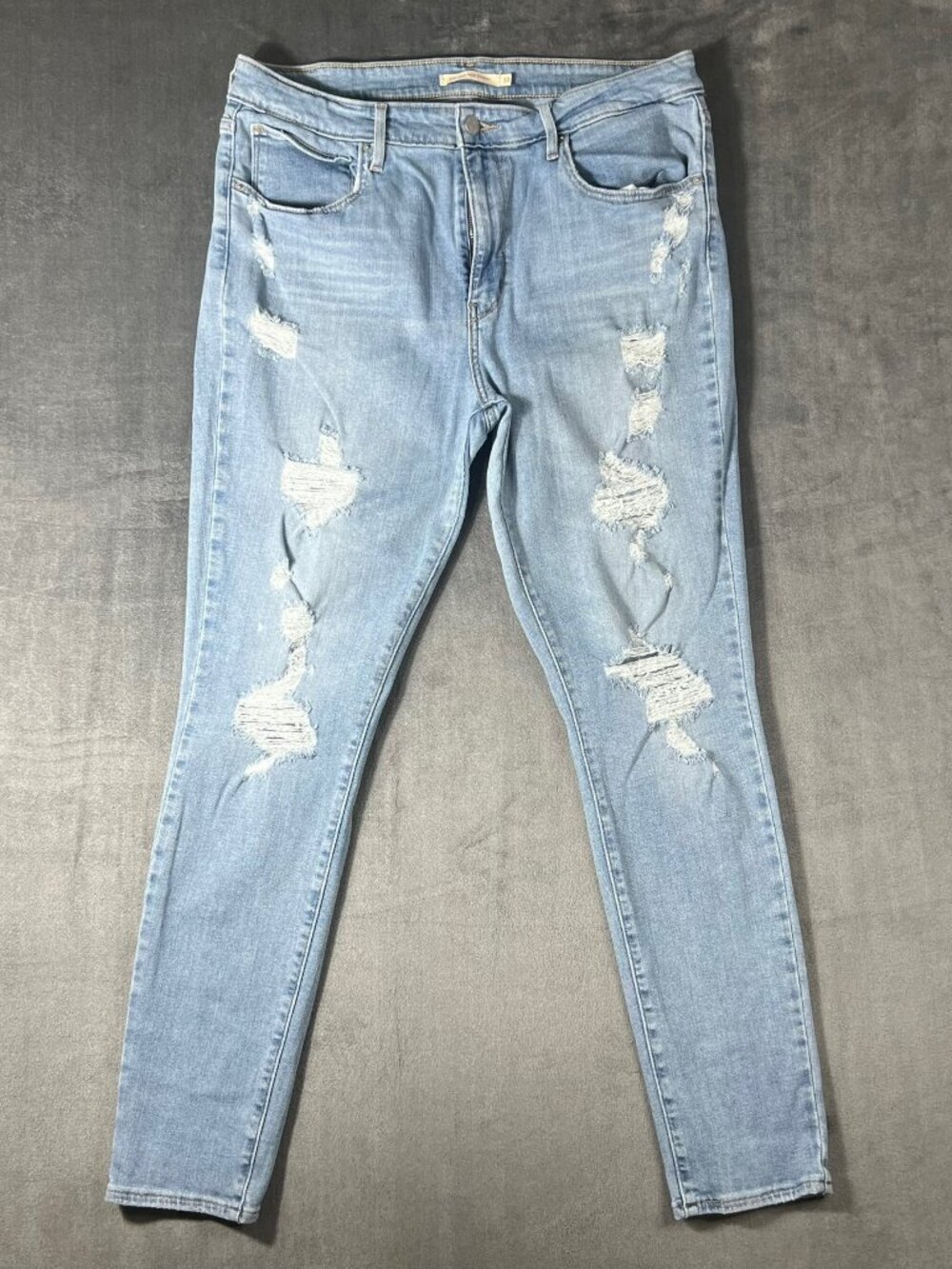 Levis 721 Womens 33x30 High Rise Skinny Jeans Light Wash Blue Denim Casual